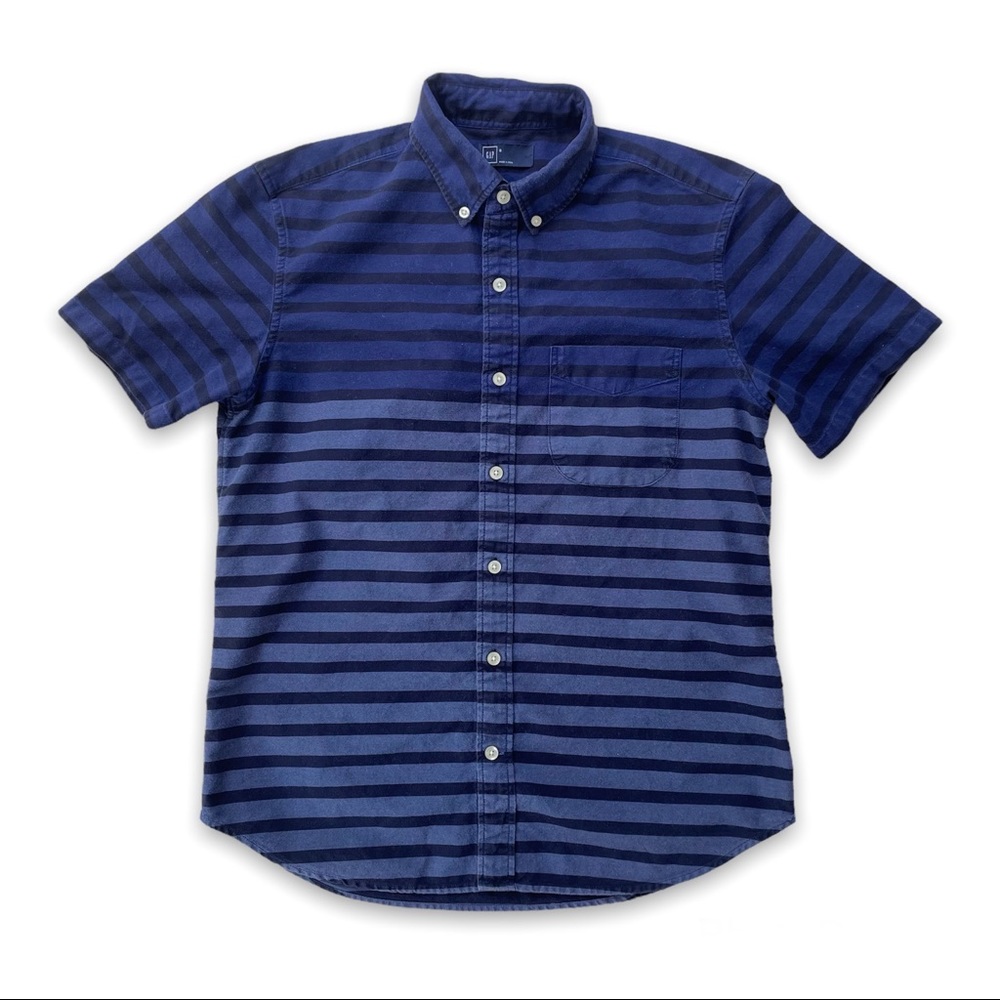 Striped Button Down Short Sleeve Shirt